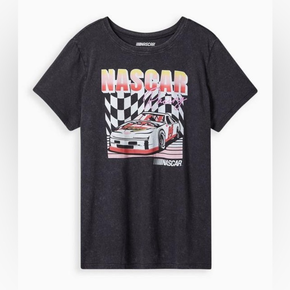 Torrid Black NASCAR Classic Fit Crew Tee Mineral Wash Women’s Plus Size 4x